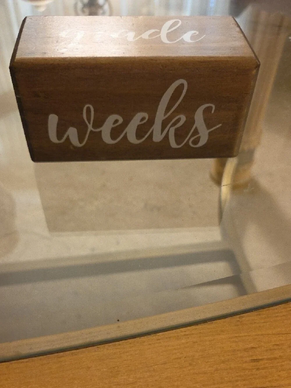 Wooden Milestone Blocks - Brown Months Display